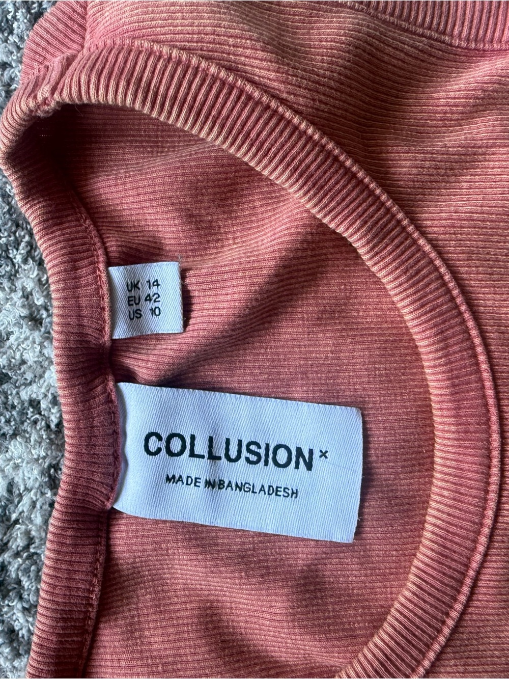 ASOS Rust Ribbed Scoop Tank - Picture 2 of 2